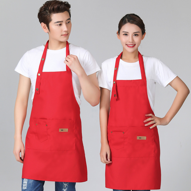 Cheap Custom Logo Printed Cotton Polyester Kitchen Cooking Cleaning Chef Apron