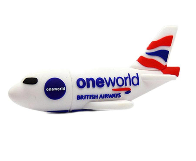 Airlines Promotional Gift plane model shape soft pvc USB flash drive High Speed USB Disc 16GB