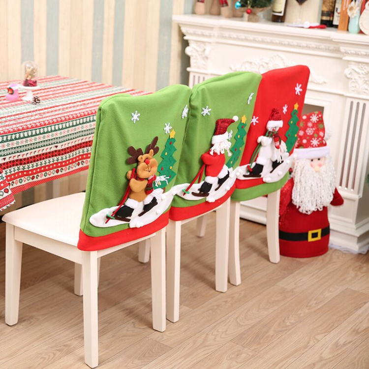 Christmas Decorations Home Decoration Chair Cover Restaurant Hotel Square Santa Stool Decoration
