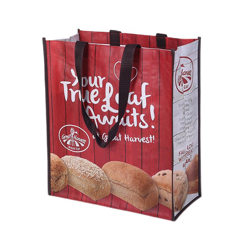 Customized Laminated PP Woven Bag Heavy Duty Laminated Supermarket Woven Grocery Bag with Handle printing