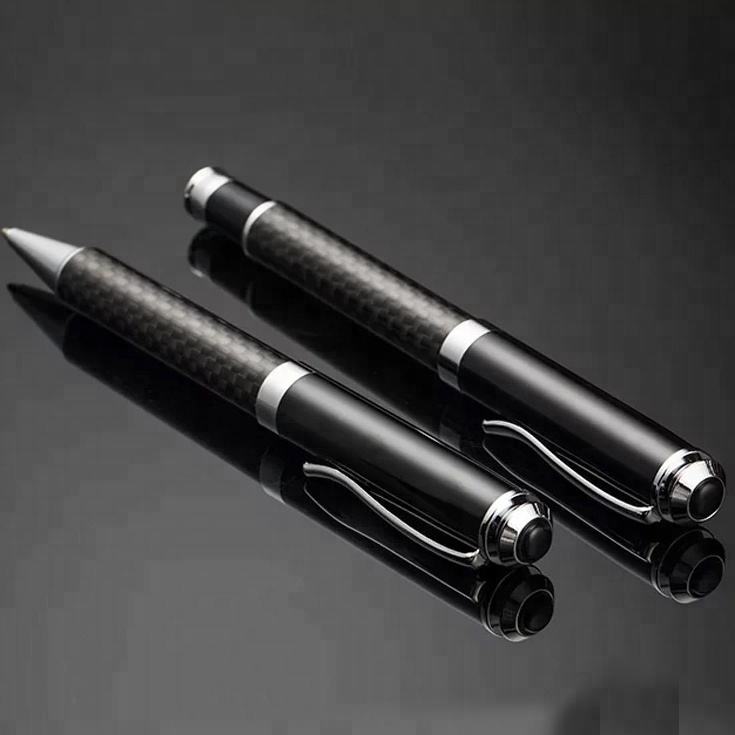 Heavy Luxury Logo Customized Business Gift Metal Roller Ball Pen Carbon Fiber Pen