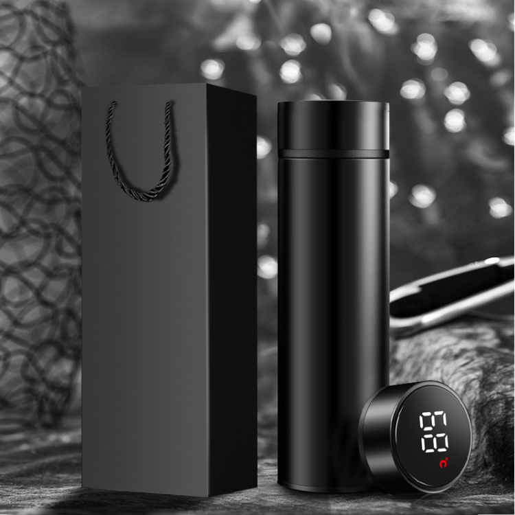 LED Display Thermal Bottle Umbrella Gift Set
