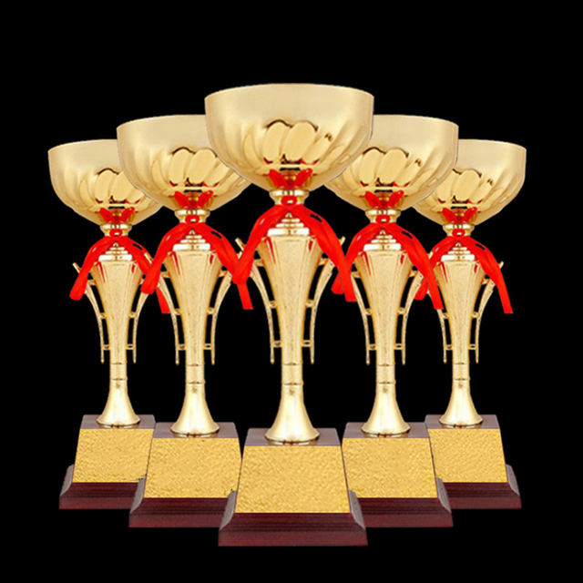Custom Sports Business Gift Award Trophies with ribbon