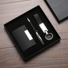 Popular Classic Leather Pen Keyring Business Card Box Set