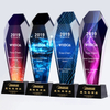 Hand Made Colorful Custom Shape Logo High End Business Anniversary Meeting Gift K9 Crystal Award Trophy