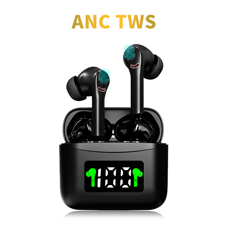 ENC ANC TWS J5 Wireless 5.0 Headset Active Noise Reduction Waterproof Sports Earphones Touch Control Hifi Sound Music Headphones