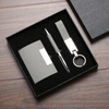 Popular Classic Leather Pen Keyring Business Card Box Set