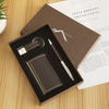 Executive Business Gift Leather Card Box Pen Keychain Set