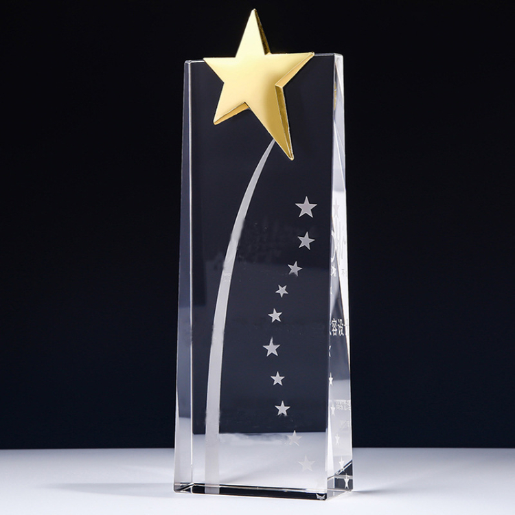 Cheap Custom Award K9 Crystal Glass Trophy With Engraved Logo