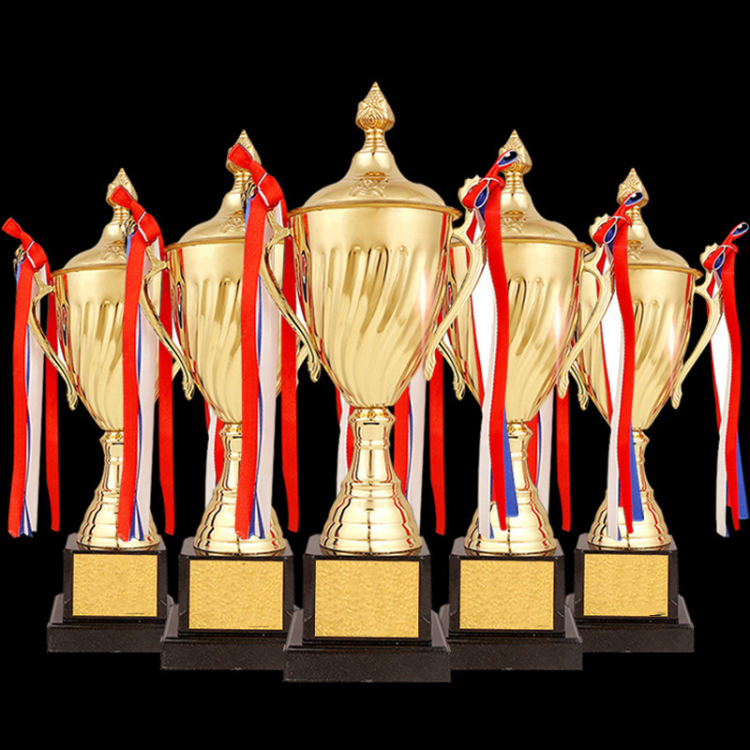 Custom Sports Business Gift Award Trophies with ribbon