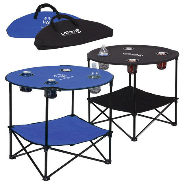 Summer Promotional Gift folding camping beach table with cup holder