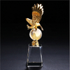 Custom Gold Metal Eagle Sculpture Trophy with Crystal World Globe Award Trophy For Business Gifts Souvenirs