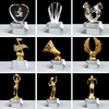 Customized Top Quality Jade Glass Award Crystal Plaque Trophy For Business Gift and school