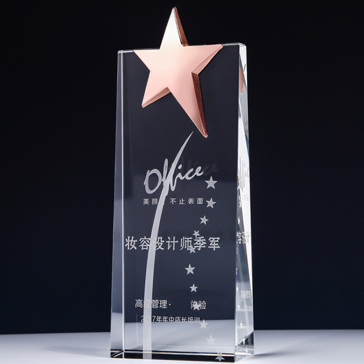 Cheap Custom Award K9 Crystal Glass Trophy With Engraved Logo