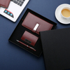 Custom Logo Business Gift Leather Pen Notebook kechain Set