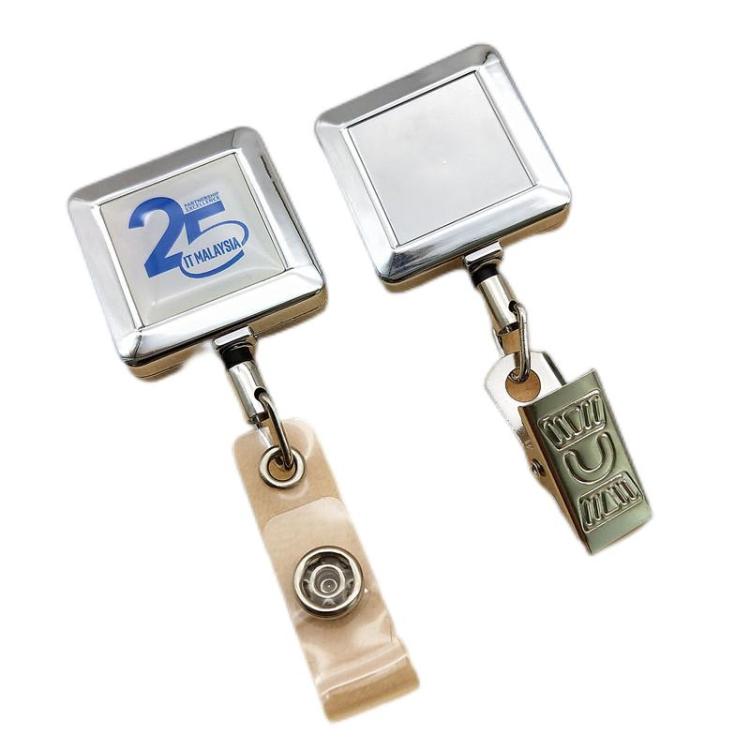 Custom Metal id Badge Reel with Custom Logo