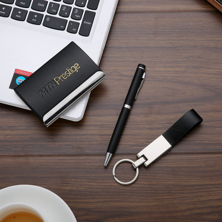 Economic Business Gift Classic Name Card Box Keyring Pen Set