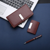 Custom Logo Business Gift Leather Pen Notebook kechain Set