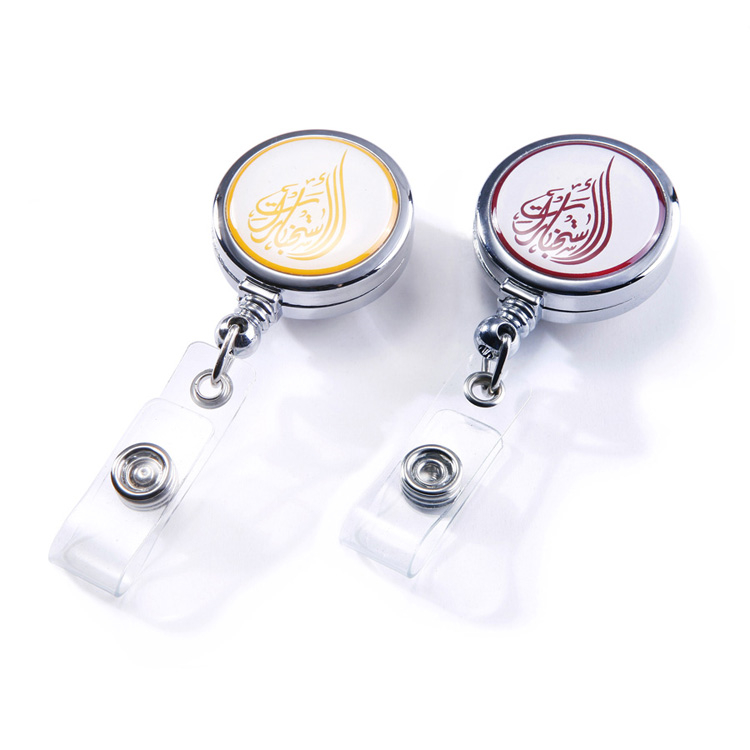 Custom Metal id Badge Reel with Custom Logo