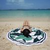 Custom Digital Printing Quick-Dry Round Fringed Microfiber Beach Towel with plaid