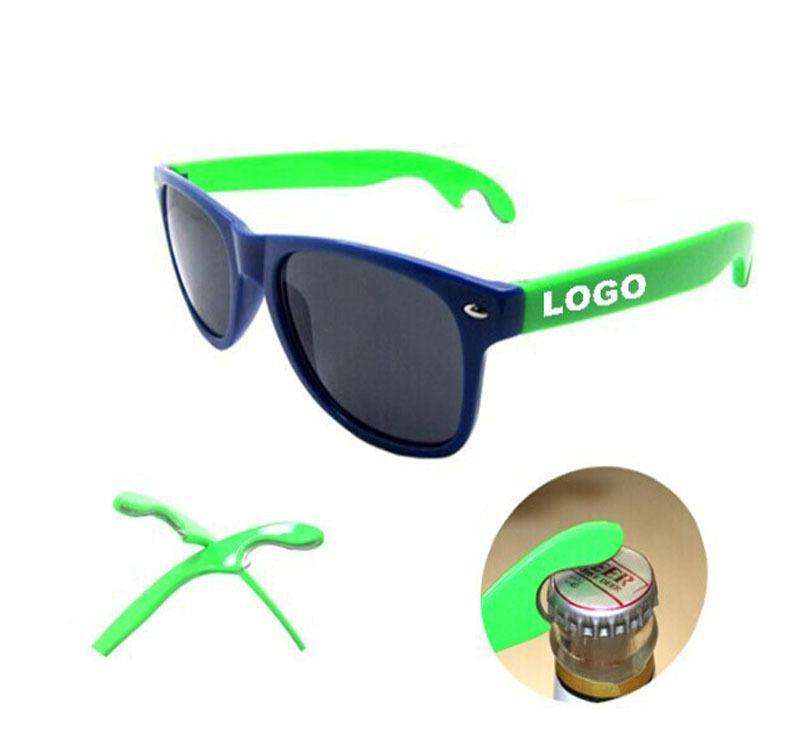 Plastic Retro Sunglasses Promotional Custom Logo Traveler Sports Beer Opener Sunglasses With Bottle Opener