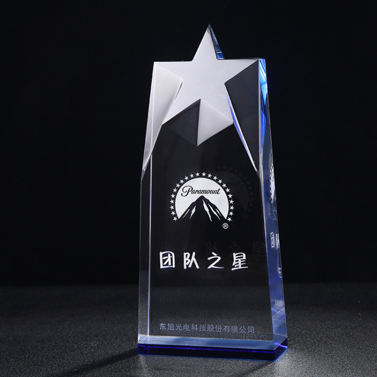 Cheap Custom Award K9 Crystal Glass Trophy With Engraved Logo