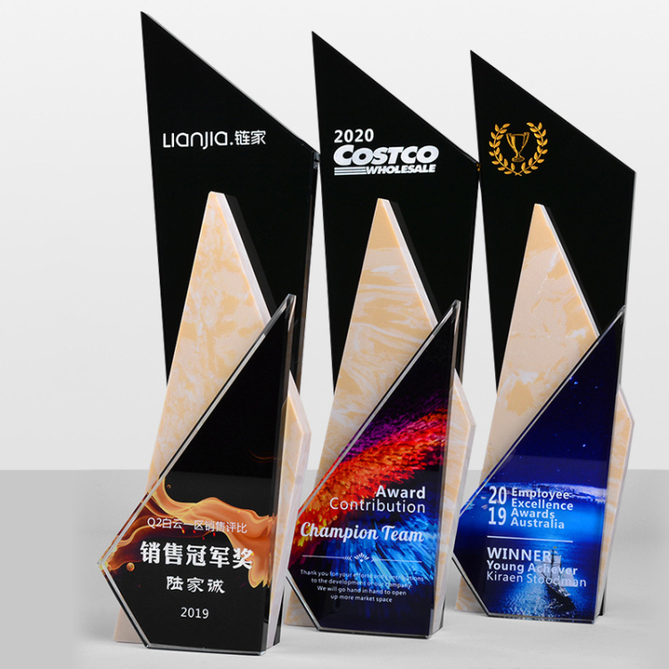 Hand Made Colorful Custom Shape Logo High End Business Anniversary Meeting Gift K9 Crystal Award Trophy