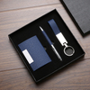 Popular Classic Leather Pen Keyring Business Card Box Set
