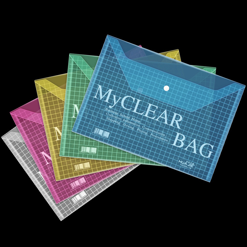 Custom Printing Transparent Plastic PP File Documents Bag