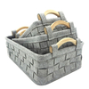 Cube Closet Organizers Felt Storage Baskets with Wood Handles
